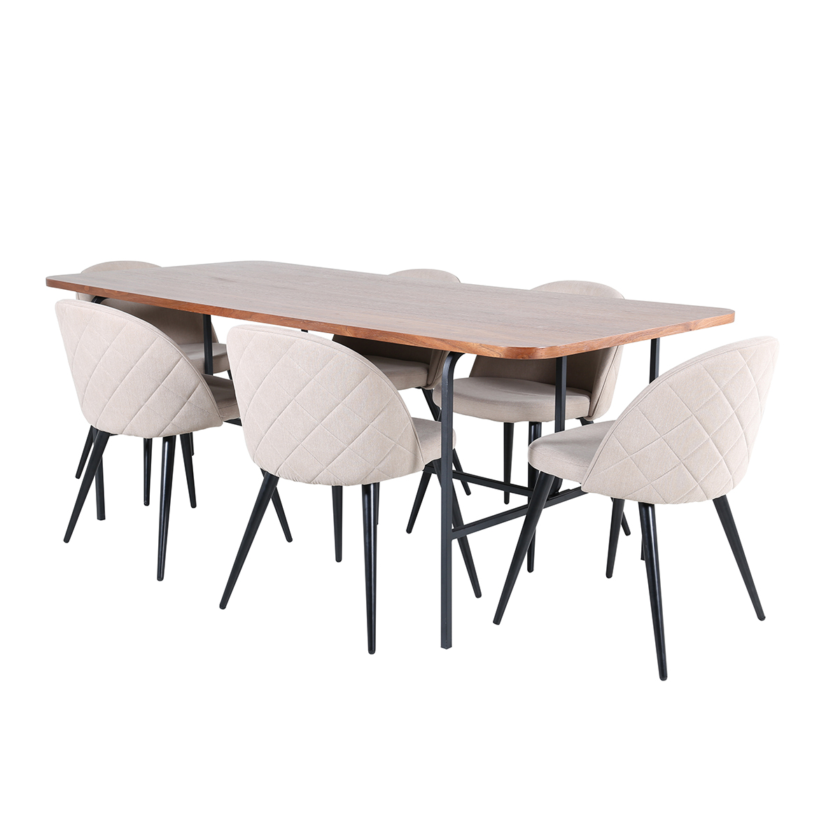 Spisegruppe Venture Home Chicago Spisebord og Valentina Stitcthes Spisestol Brun