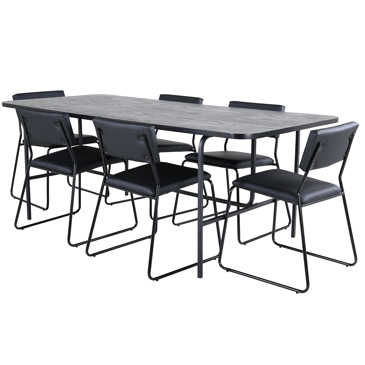 Spisegruppe Venture Home Chicago Spisebord og Kungshamn Spisestol Sort