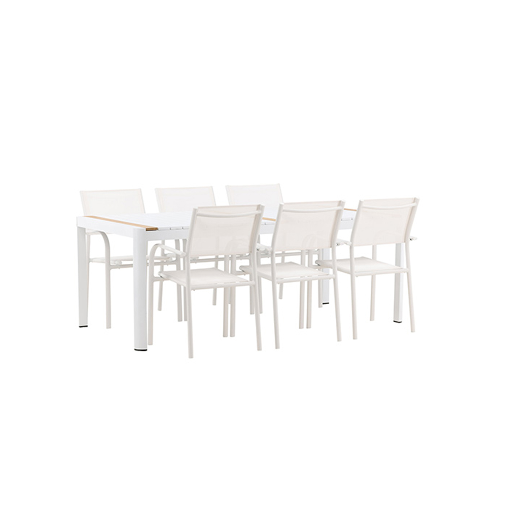 Spisegruppe Venture Home Togo med 6 Santorini Stoler