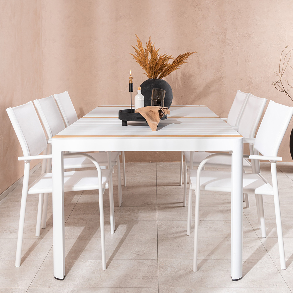 Spisegruppe Venture Home Togo med 6 Santorini Stoler