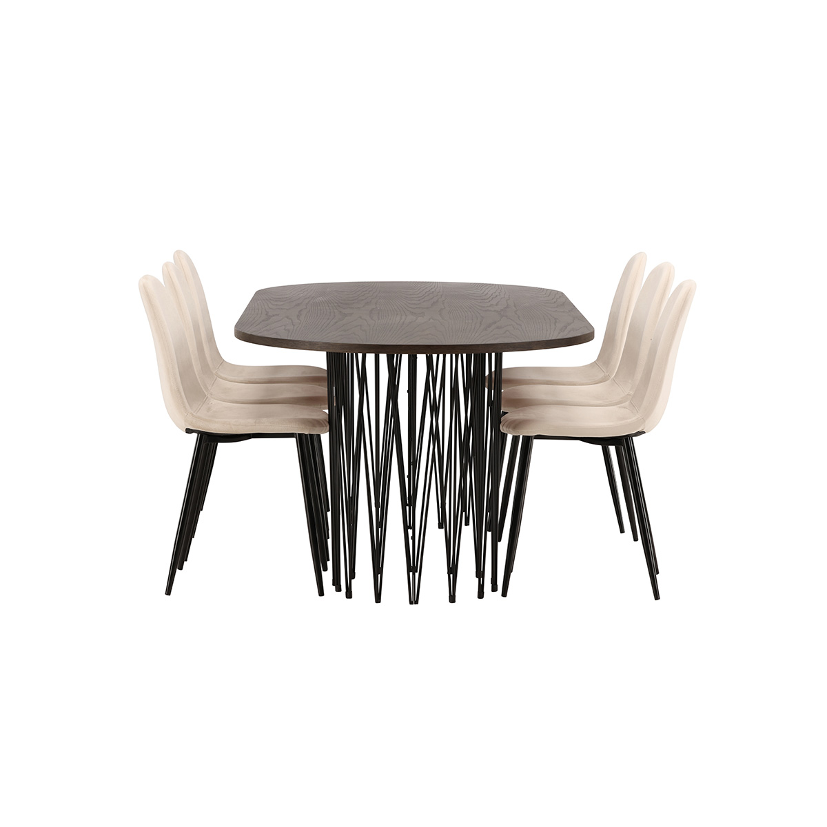 Spisegruppe Venture Home Stone med 6 Polar Stoler Fløyel