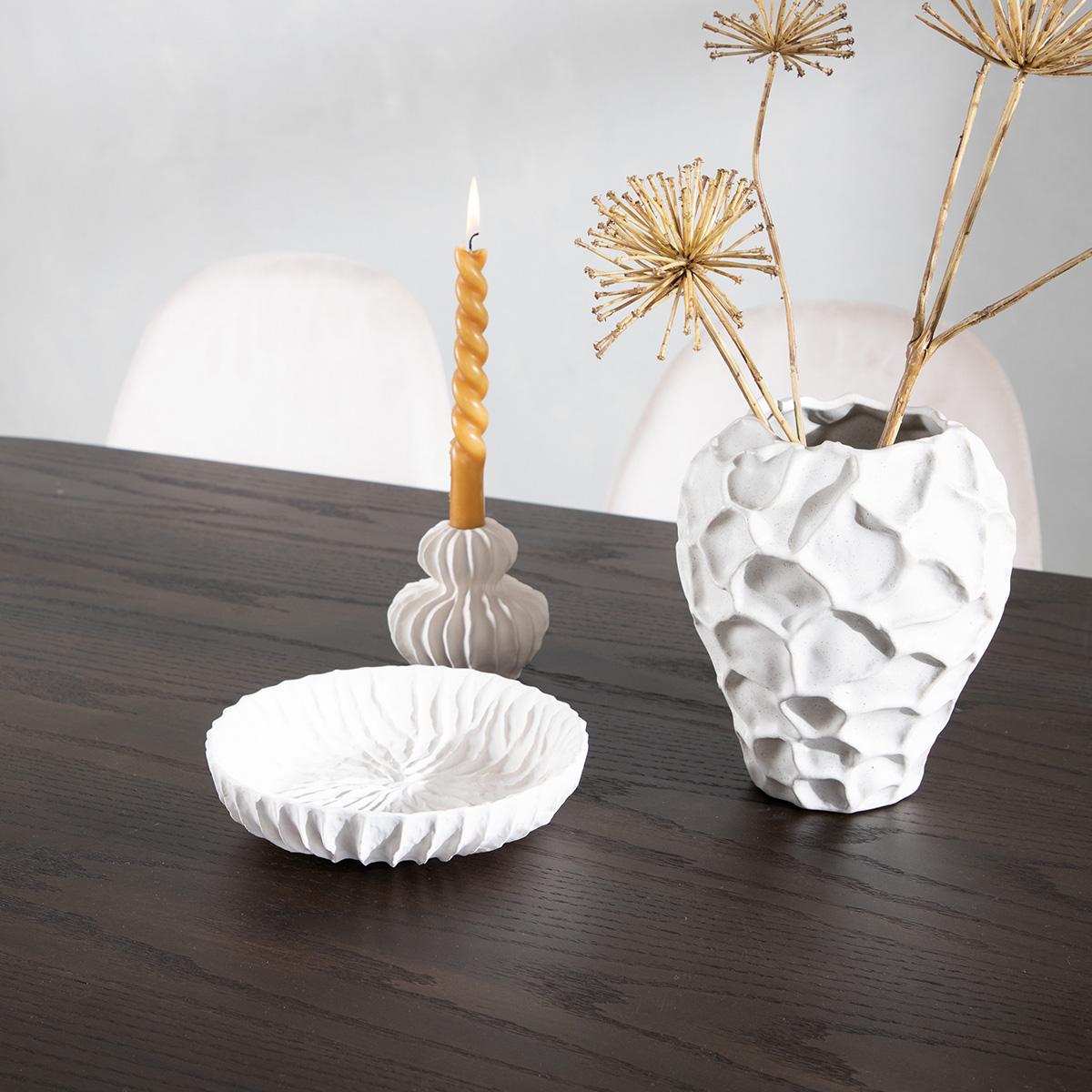 Spisegruppe Venture Home Stone med 6 Polar Stoler Fløyel