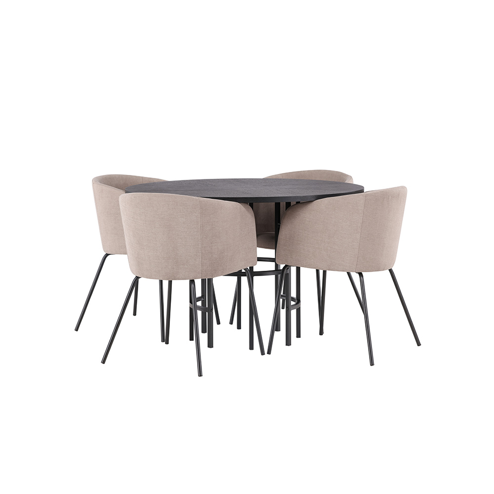 Spisegruppe Venture Home Copenhagen Ø 115 cm med 4 Berit Stoler