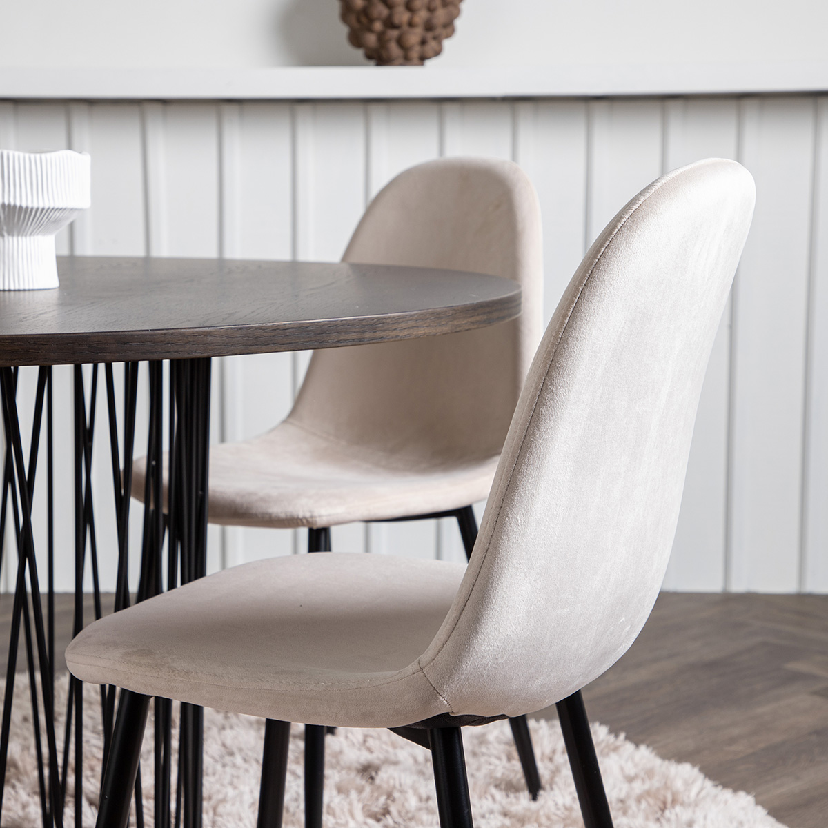 Spisegruppe Venture Home Stone med 4 Polar Stoler Fløyel