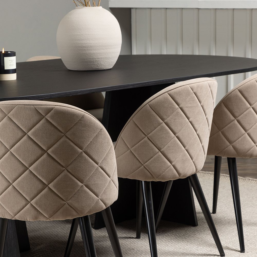 Spisegruppe Venture Home Bootcut Oval med 6 Velvet Stoler