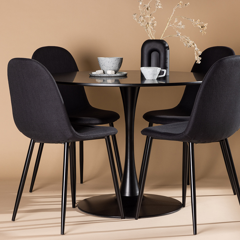 Spisegruppe Venture Home Glade Ø 100 cm med 4 Polar Stoler