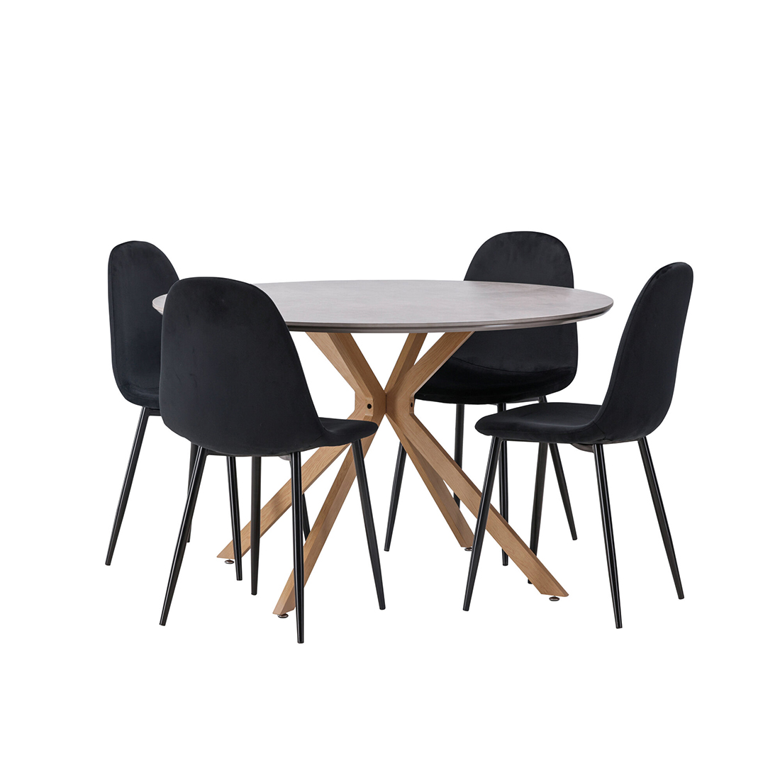 Spisegruppe Venture Home Piazza Ø120 cm med 4st Polar Spisestoler