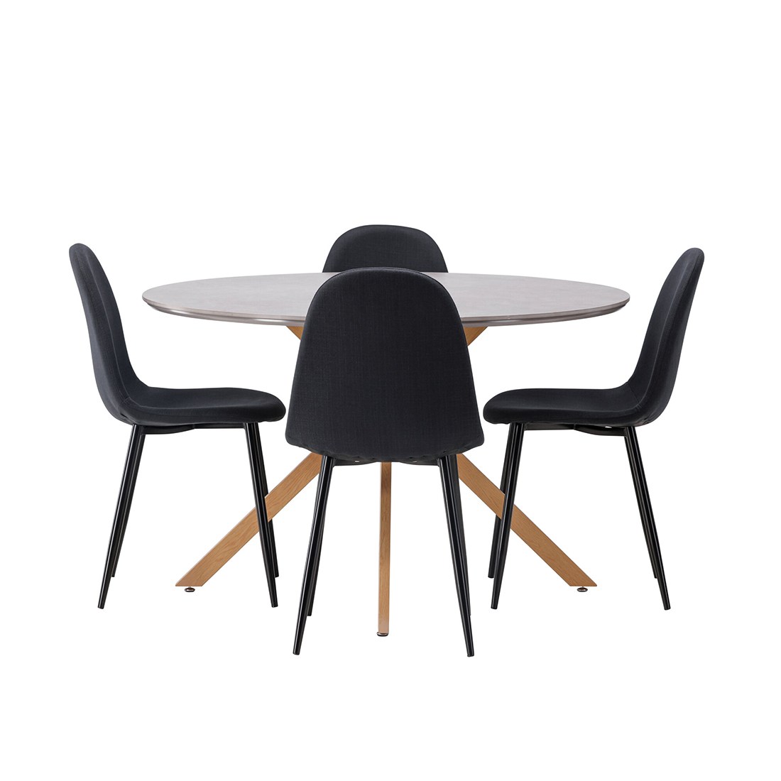 Spisegruppe Venture Home Piazza Ø120 cm med 4st Polar Spisestoler