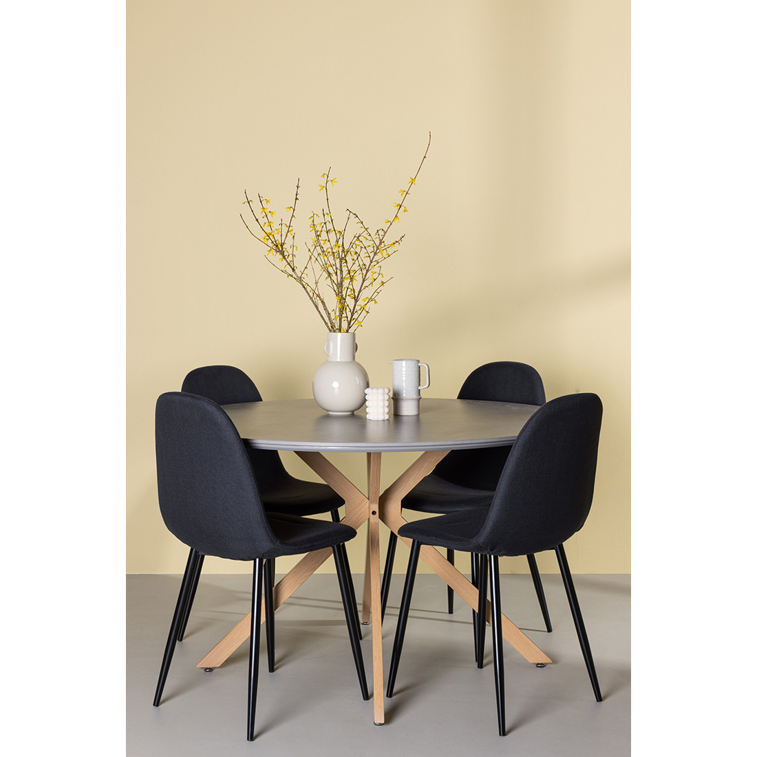 Spisegruppe Venture Home Piazza Ø120 cm med 4st Polar Spisestoler