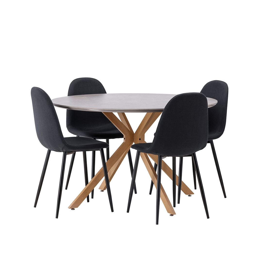 Spisegruppe Venture Home Piazza Ø120 cm med 4st Polar Spisestoler