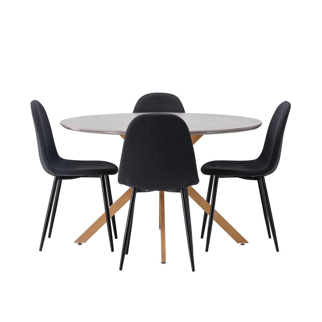 Spisegruppe Venture Home Piazza Ø120 cm med 4st Polar Spisestoler