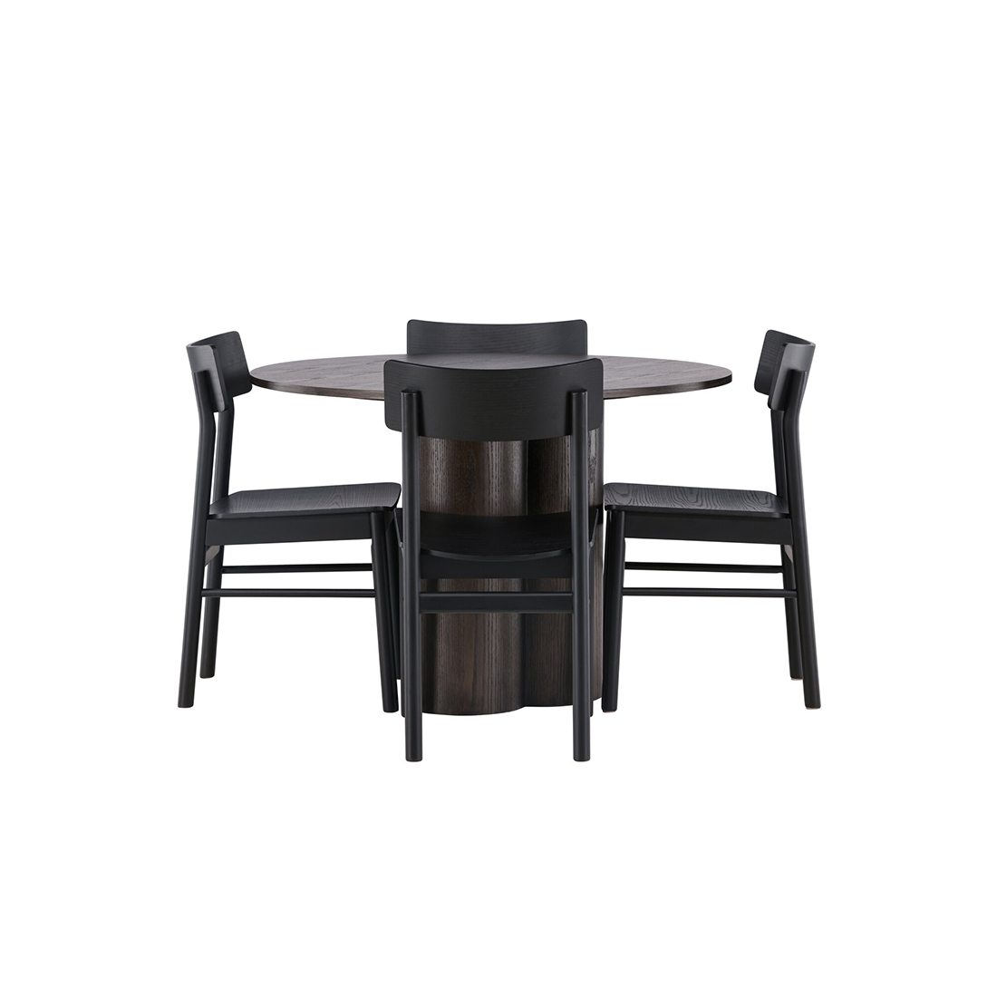 Spisegruppe Venture Home Olivia Ø110 cm med 4st Montros Spisestoler