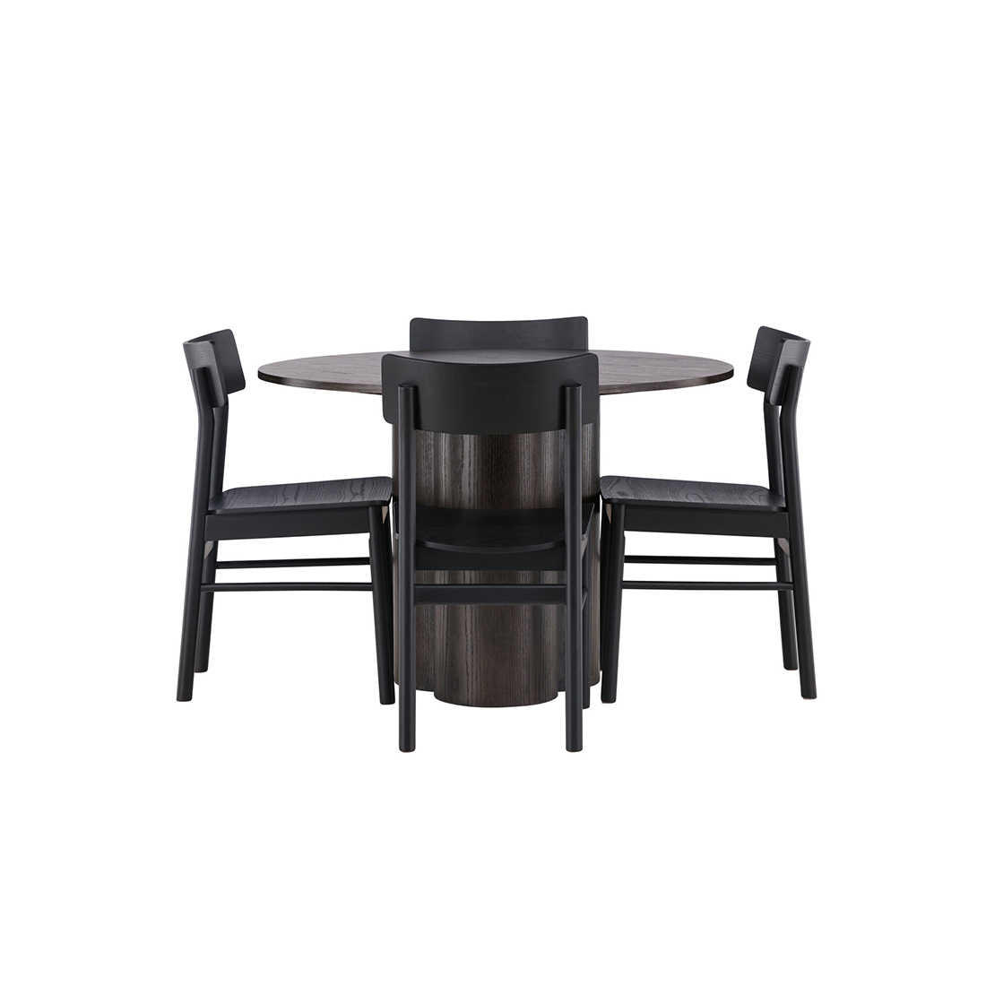 Spisegruppe Venture Home Olivia Ø110 cm med 4st Montros Spisestoler