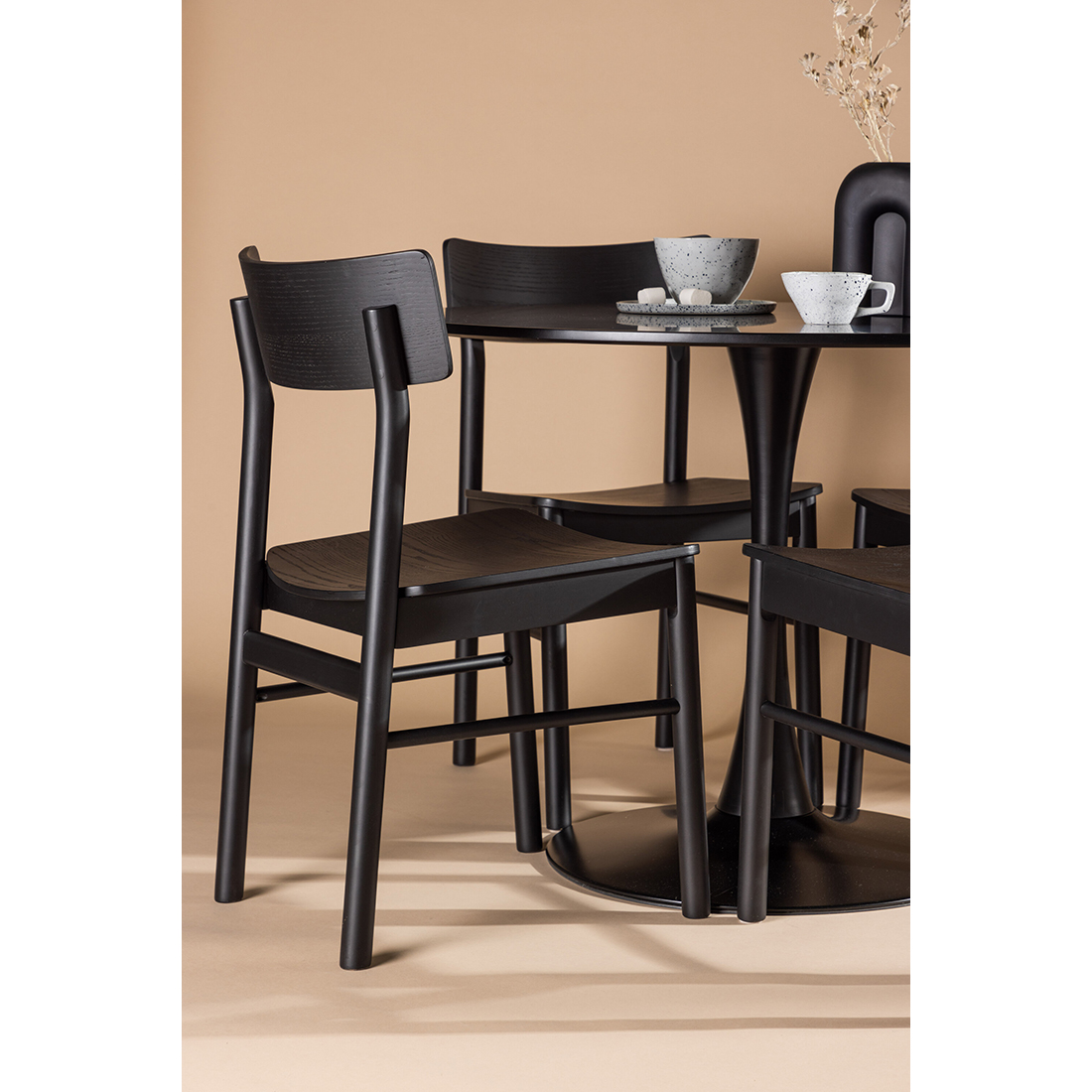 Spisegruppe Venture Home Glade Ø100 cm med 4st Montros Spisestoler