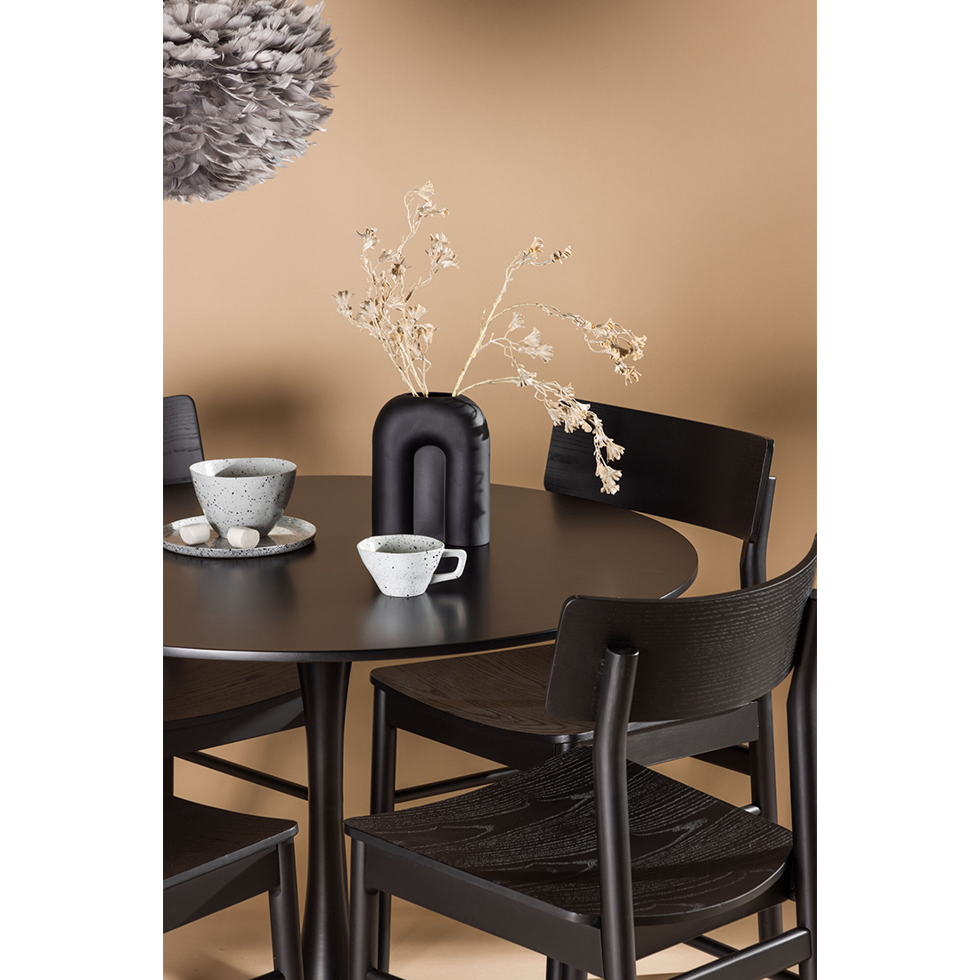 Spisegruppe Venture Home Glade Ø100 cm med 4st Montros Spisestoler