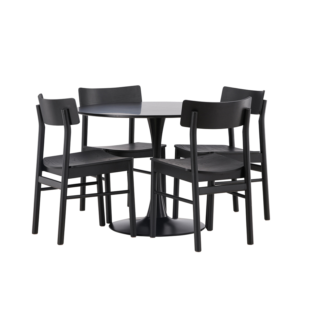 Spisegruppe Venture Home Glade Ø100 cm med 4st Montros Spisestoler