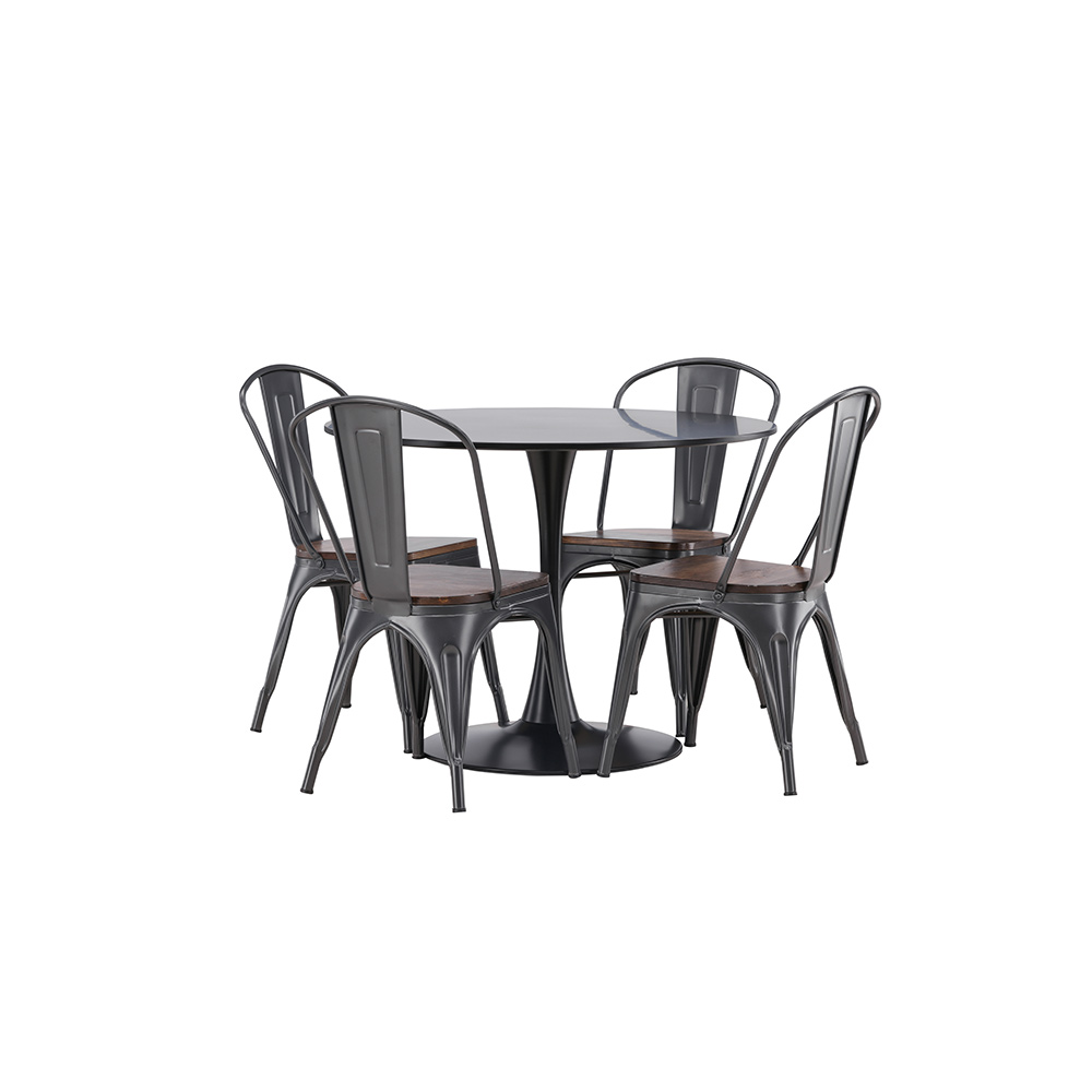 Spisegruppe Venture Home Glade Ø 100 cm med 4 Tempe Stoler