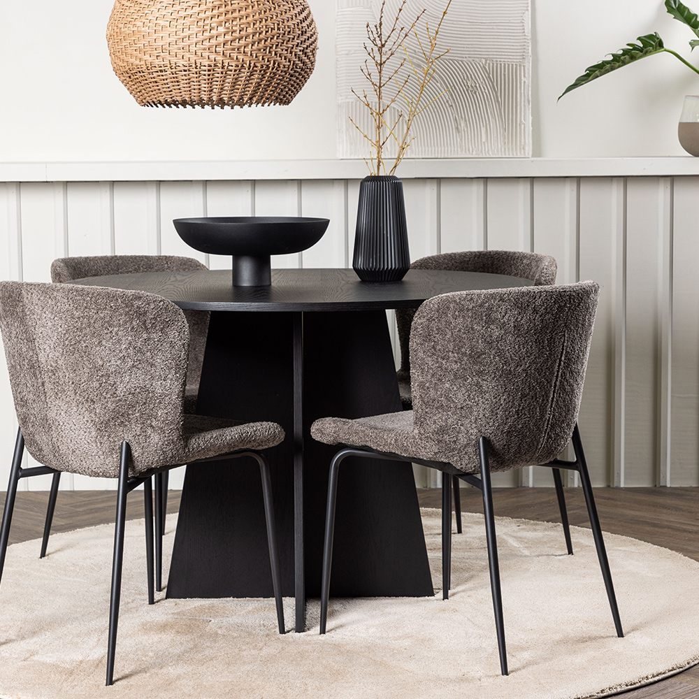 Spisegruppe Venture Home Bootcut Ø110 cm med 4 Modesto Stoler