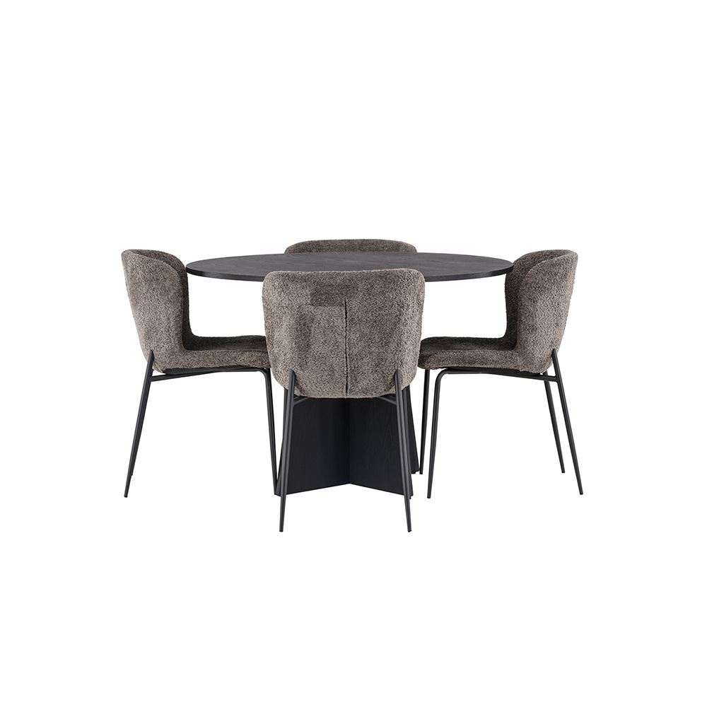 Spisegruppe Venture Home Bootcut Ø110 cm med 4 Modesto Stoler