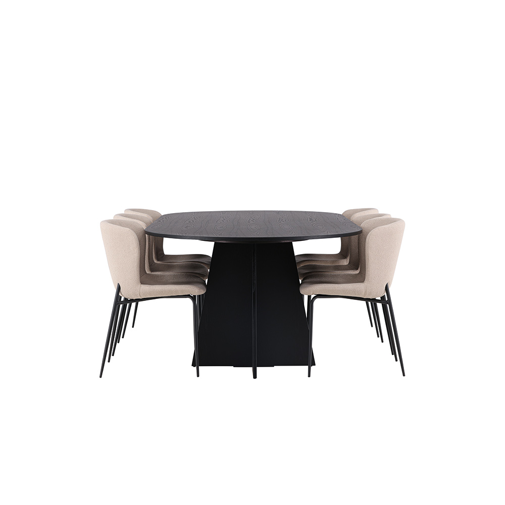 Spisegruppe Venture Home Bootcut Oval med 6 Modesto Stoler