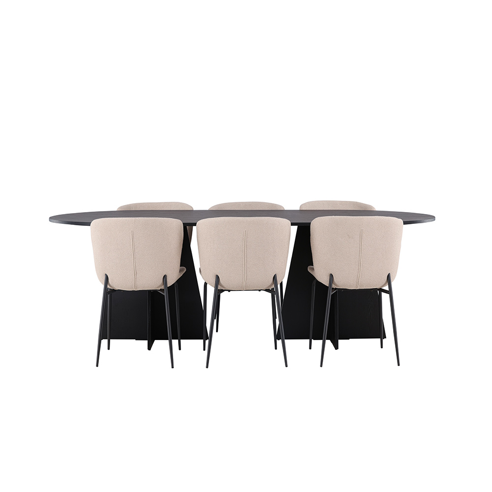 Spisegruppe Venture Home Bootcut Oval med 6 Modesto Stoler