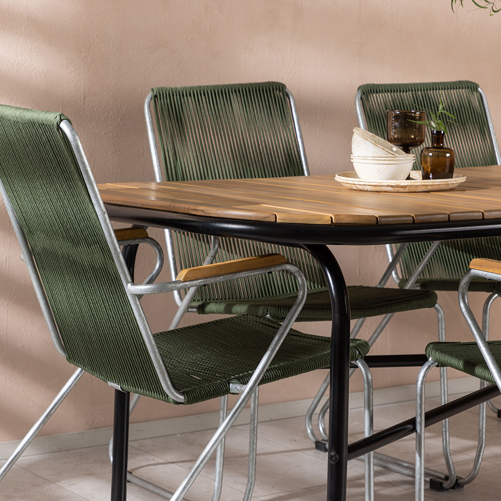 Spisegruppe Venture Home Holmbeck Bord med 6 Bois Stoler