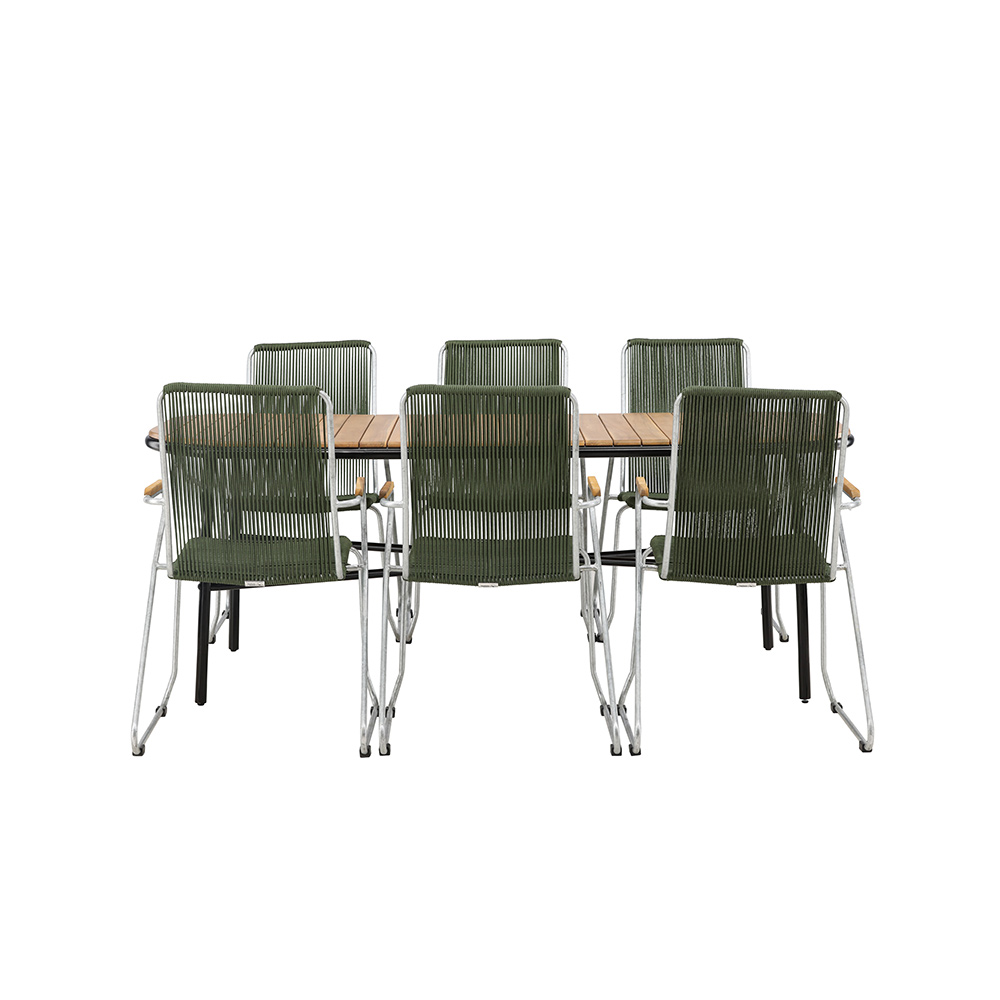 Spisegruppe Venture Home Holmbeck Bord med 6 Bois Stoler
