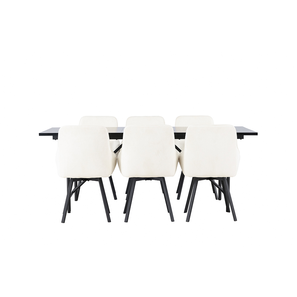 Spisegruppe Venture Home Astrid med 6 Rosie Stoler