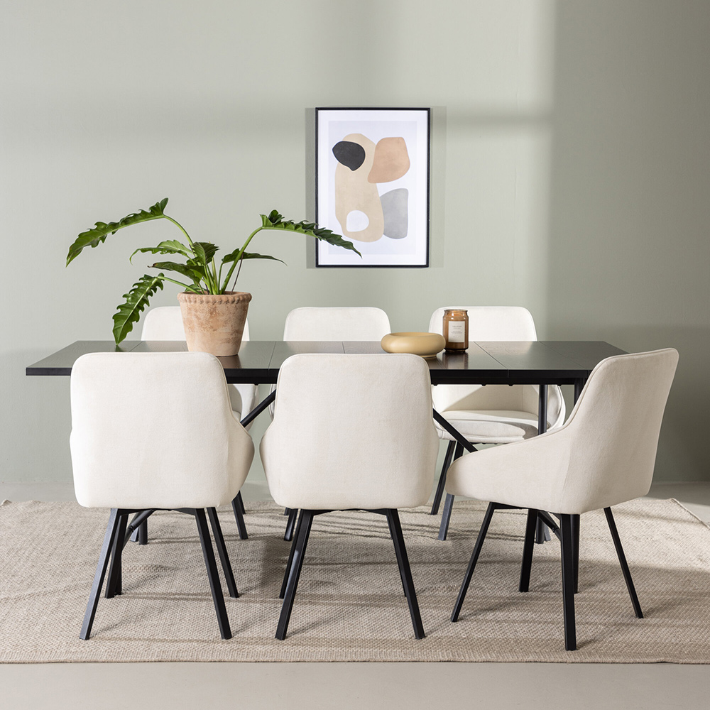 Spisegruppe Venture Home Astrid med 6 Rosie Stoler