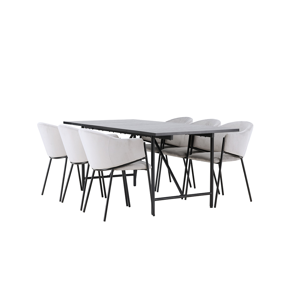 Spisegruppe Venture Home Astrid med 6 Evelina Stoler