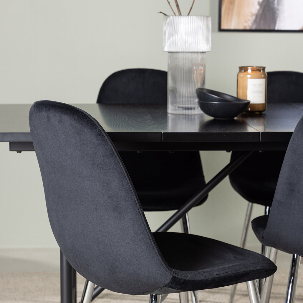 Spisegruppe Venture Home Astrid med 6 Polar Fløyel Stoler