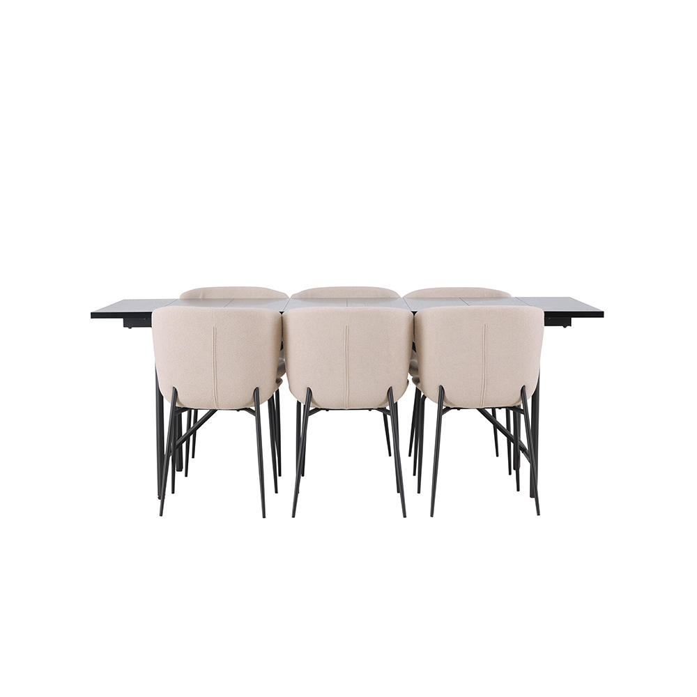 Spisegruppe Venture Home Astrid med 6 Modesto Stoler