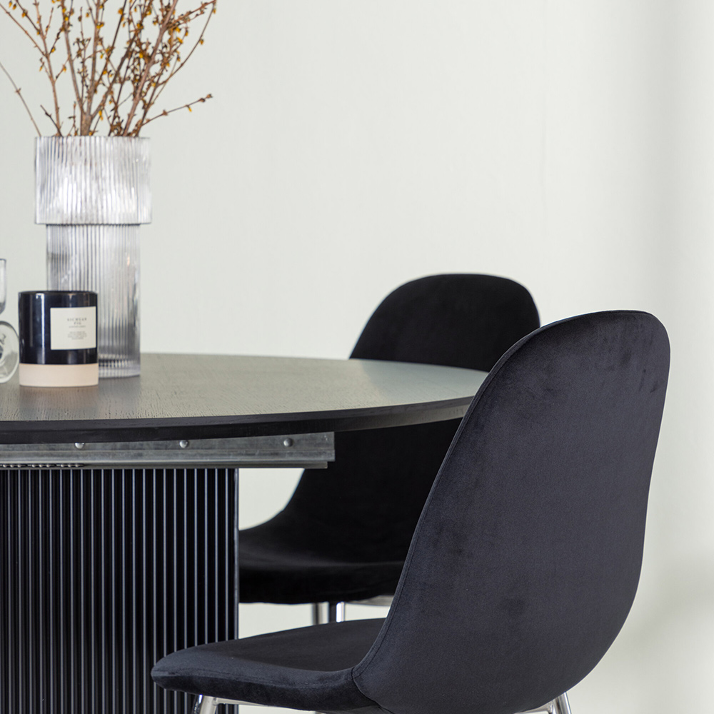 Spisegruppe Venture Home Matilda med 4 Polar Fløyel Stoler