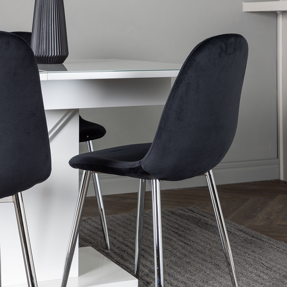 Spisegruppe Venture Home Pluto med 4 Polar Fløyel Stoler