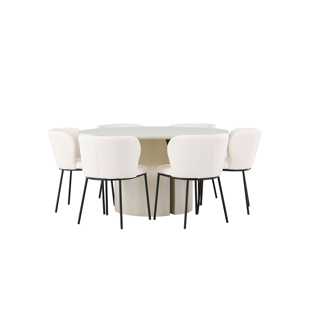 Spisegruppe Venture Home Sandvik med 6 Edina Stoler