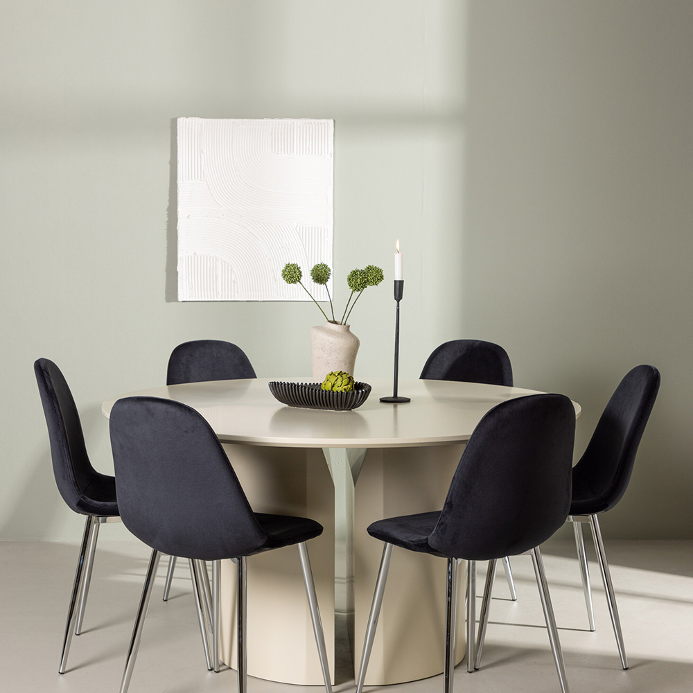 Spisegruppe Venture Home Sandvik med 6 Polar Fløyel Stoler