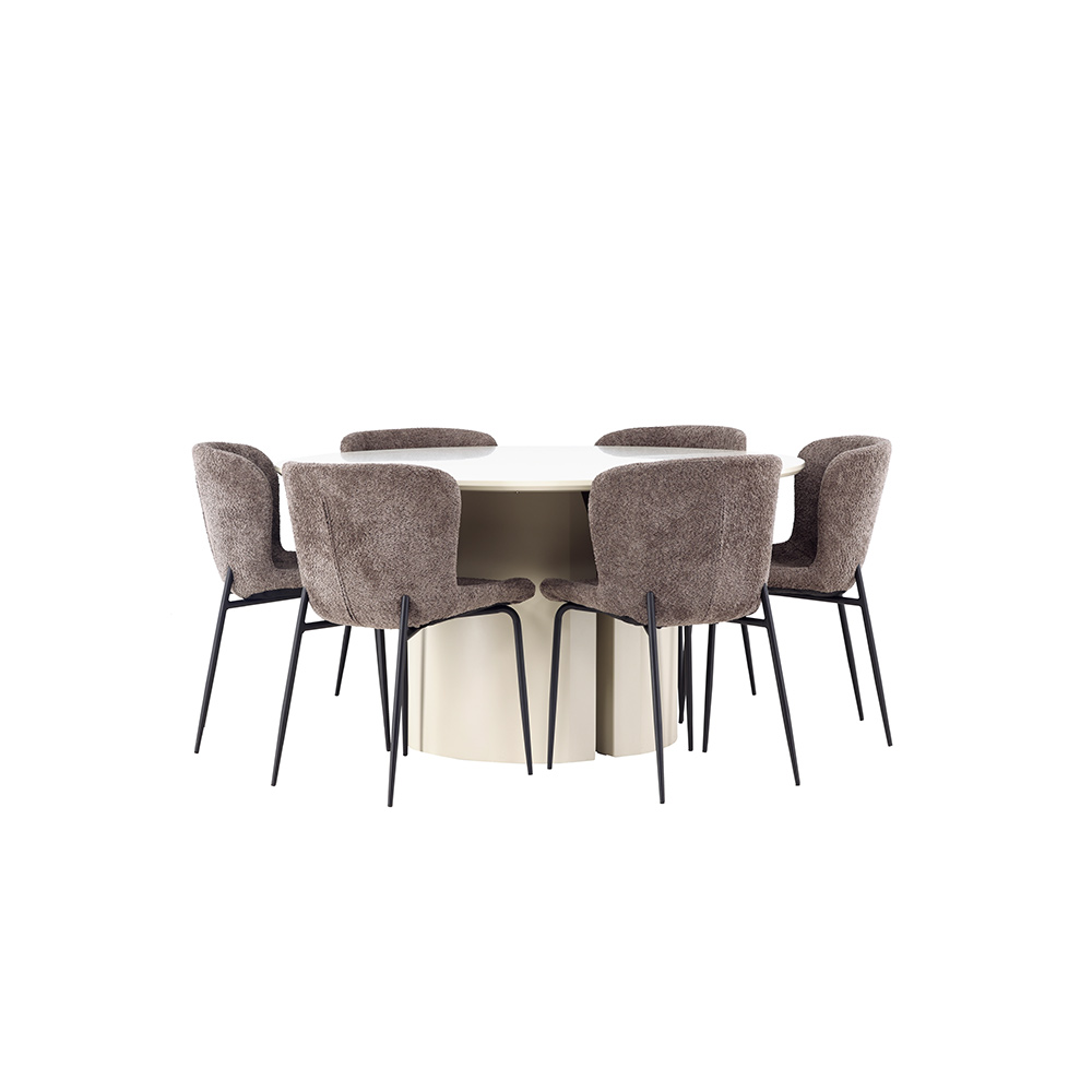 Spisegruppe Venture Home Sandvik med 6 Modesto Stoler