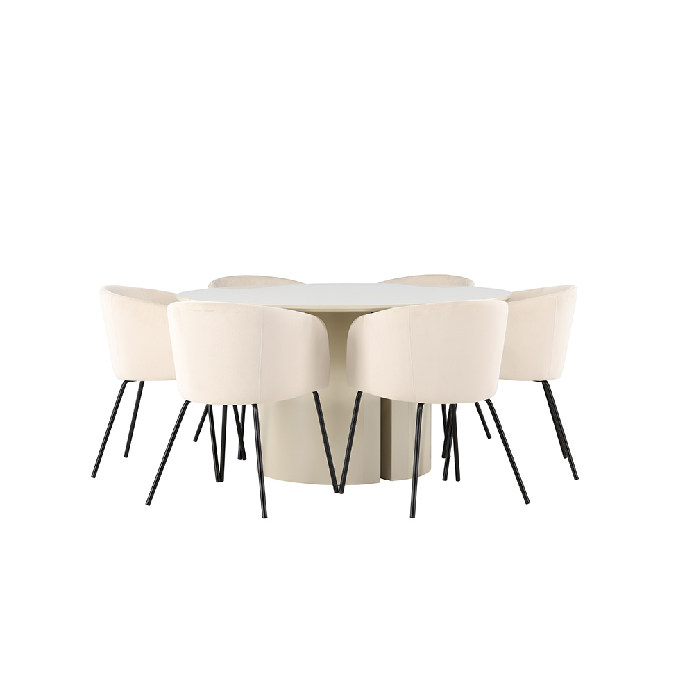 Spisegruppe Venture Home Sandvik med 6 Berit Stoler