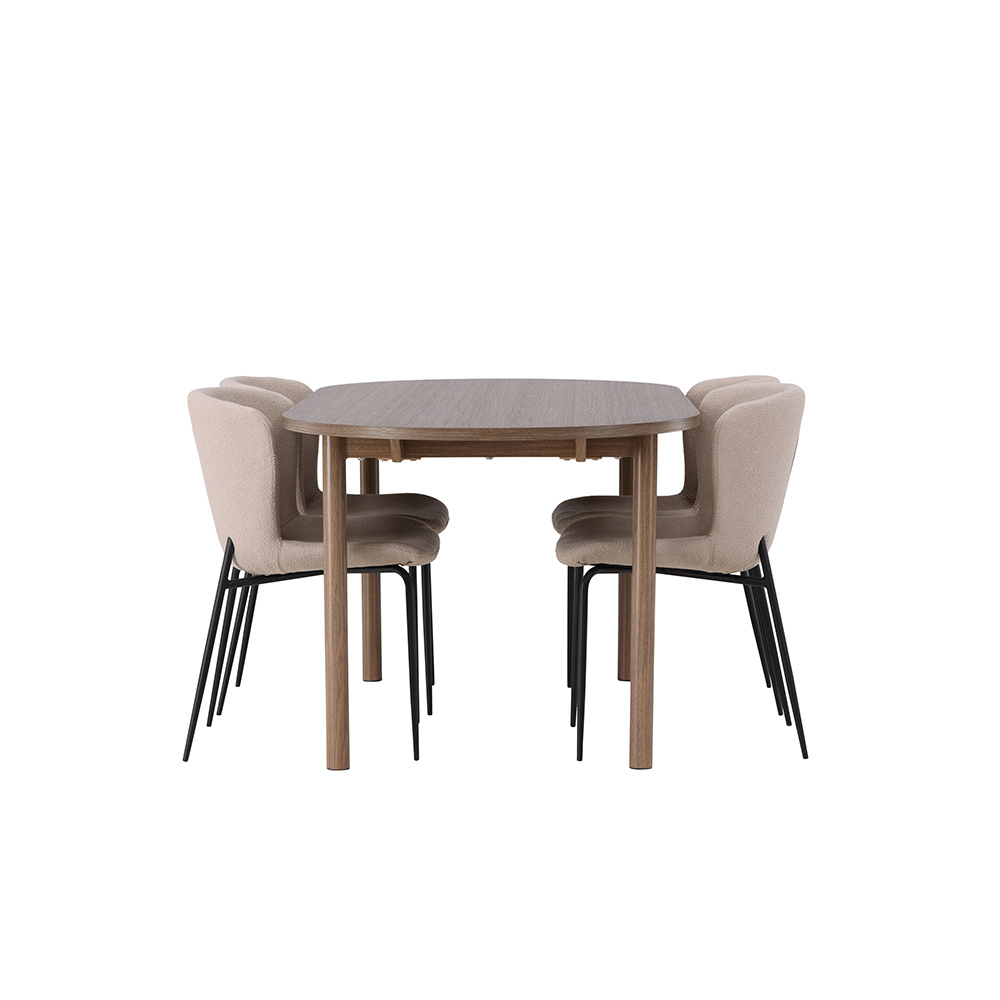 Spisegruppe Venture Home Andy med 4 Modesto Stoler