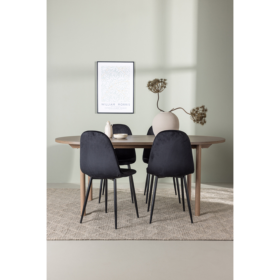 Spisegruppe Venture Home Andy Ø120 cm med 4st Polar Spisestoler