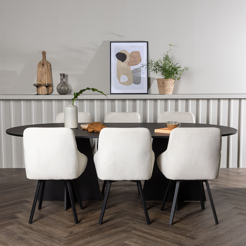 Spisegruppe Venture Home Bootcut med 6 stk Rosie Stoler