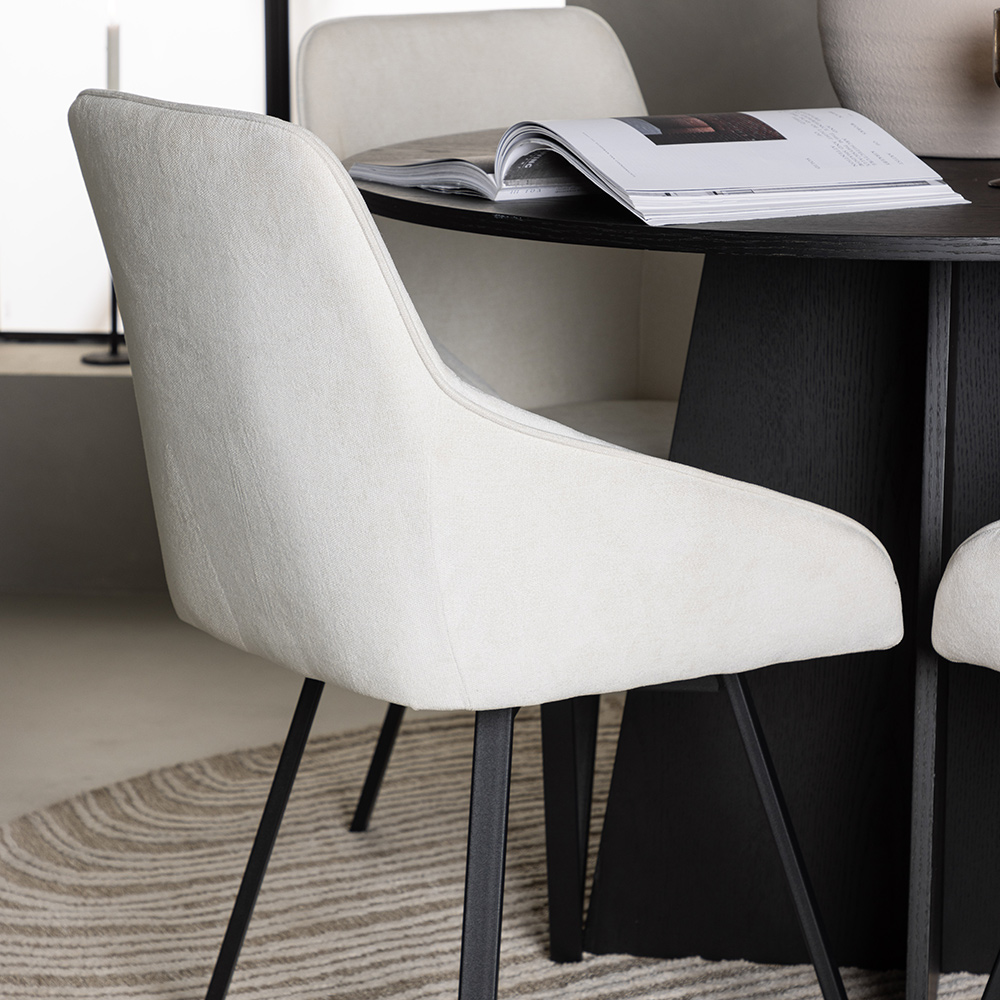 Spisegruppe Venture Home Bootcut Ø110 cm med 4 stk Rosie Stoler