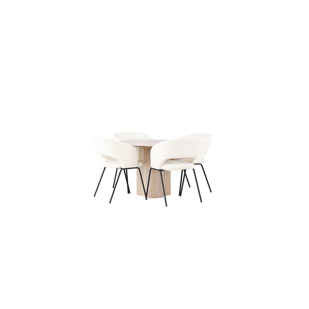 Spisegruppe Venture Home Olivia Ø110 cm med 4 stk Day Stoler