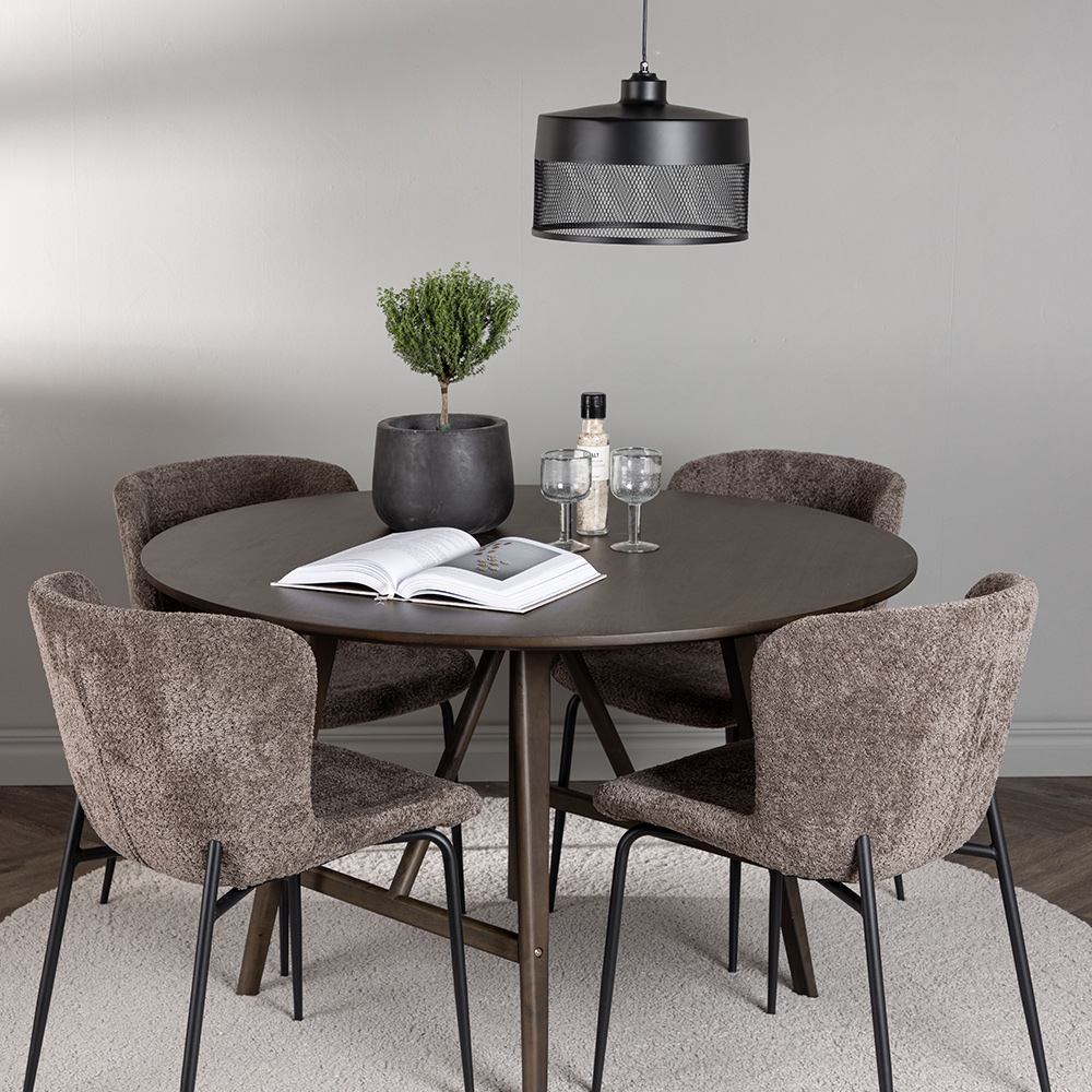 Spisegruppe Venture Home Kaseidon Ø100 cm med 4 stk Modesto Stoler