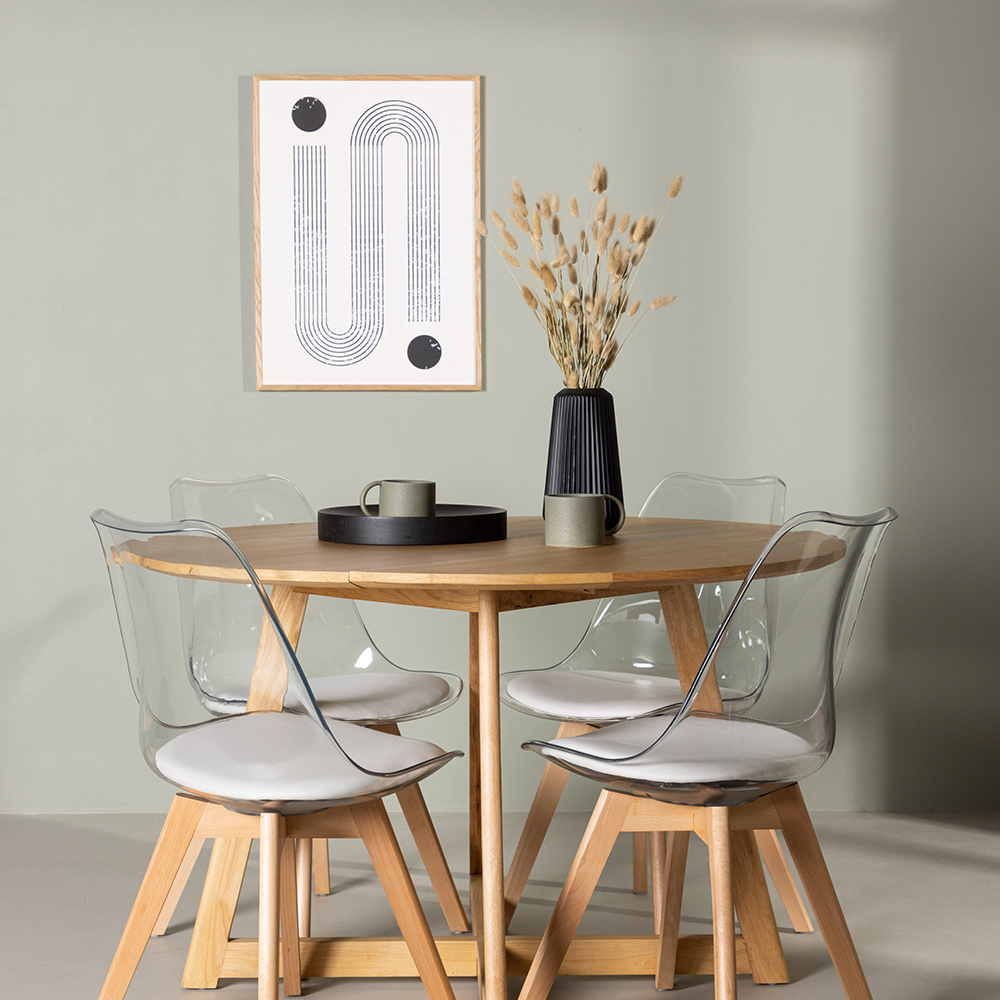 Spisegruppe Venture Home Yakidon Ø120 cm med 4 stk Edvin Stoler