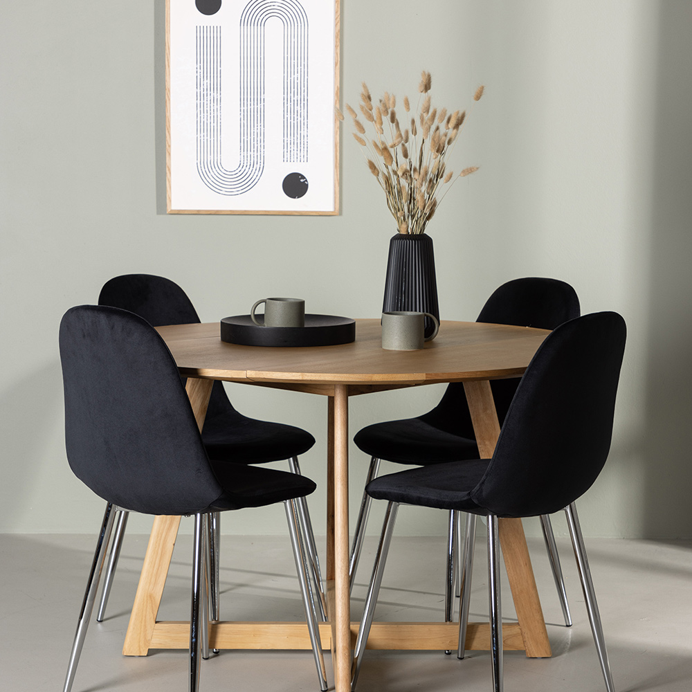 Spisegruppe Venture Home Yakidon Ø120 cm med 4 stk Polar Stoler