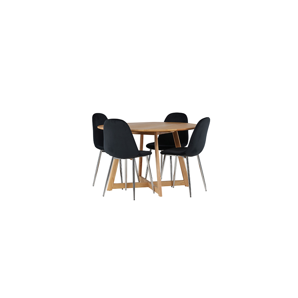 Spisegruppe Venture Home Yakidon Ø120 cm med 4 stk Polar Stoler