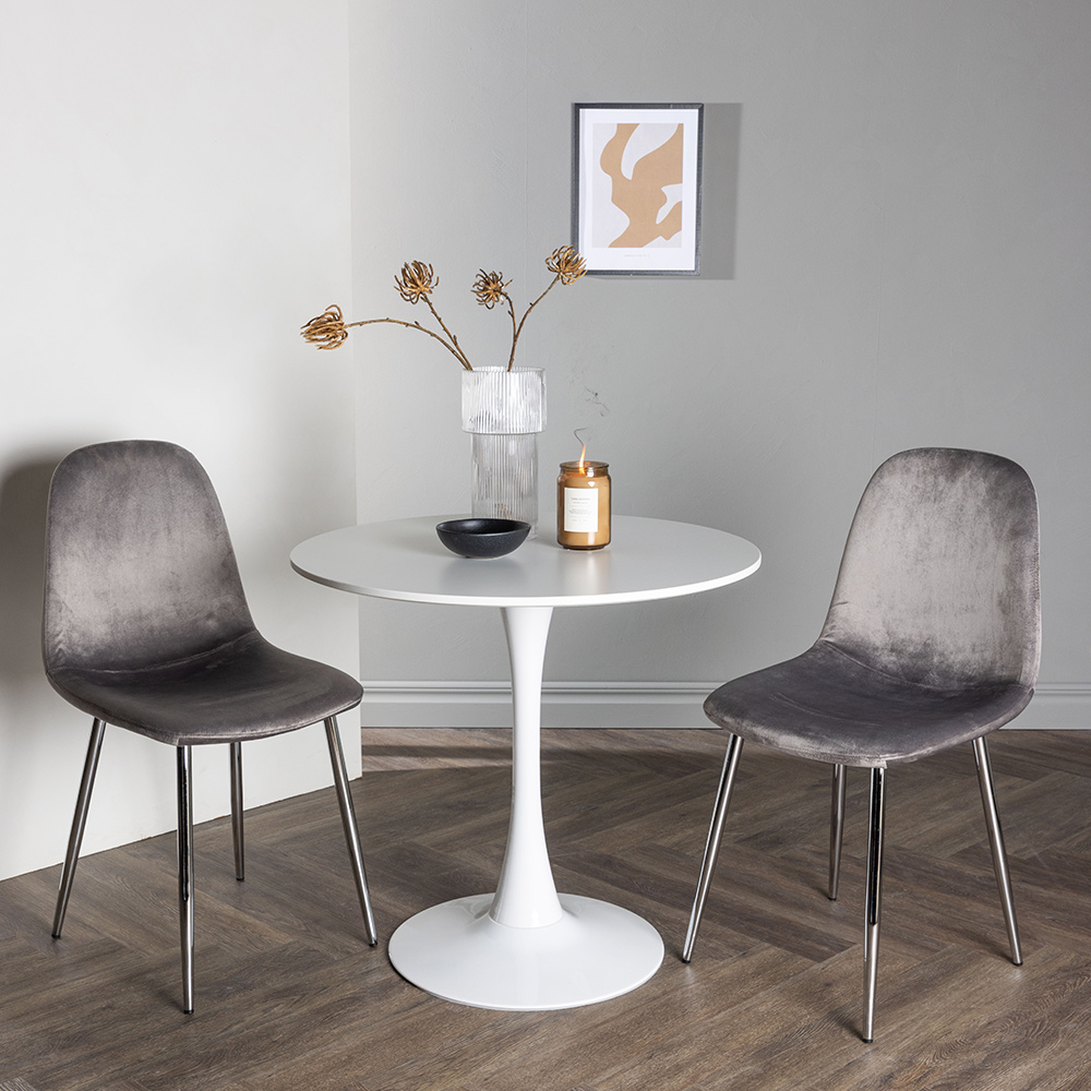 Spisegruppe Venture Home Hamden Ø80 cm med 2 stk Eva Stoler