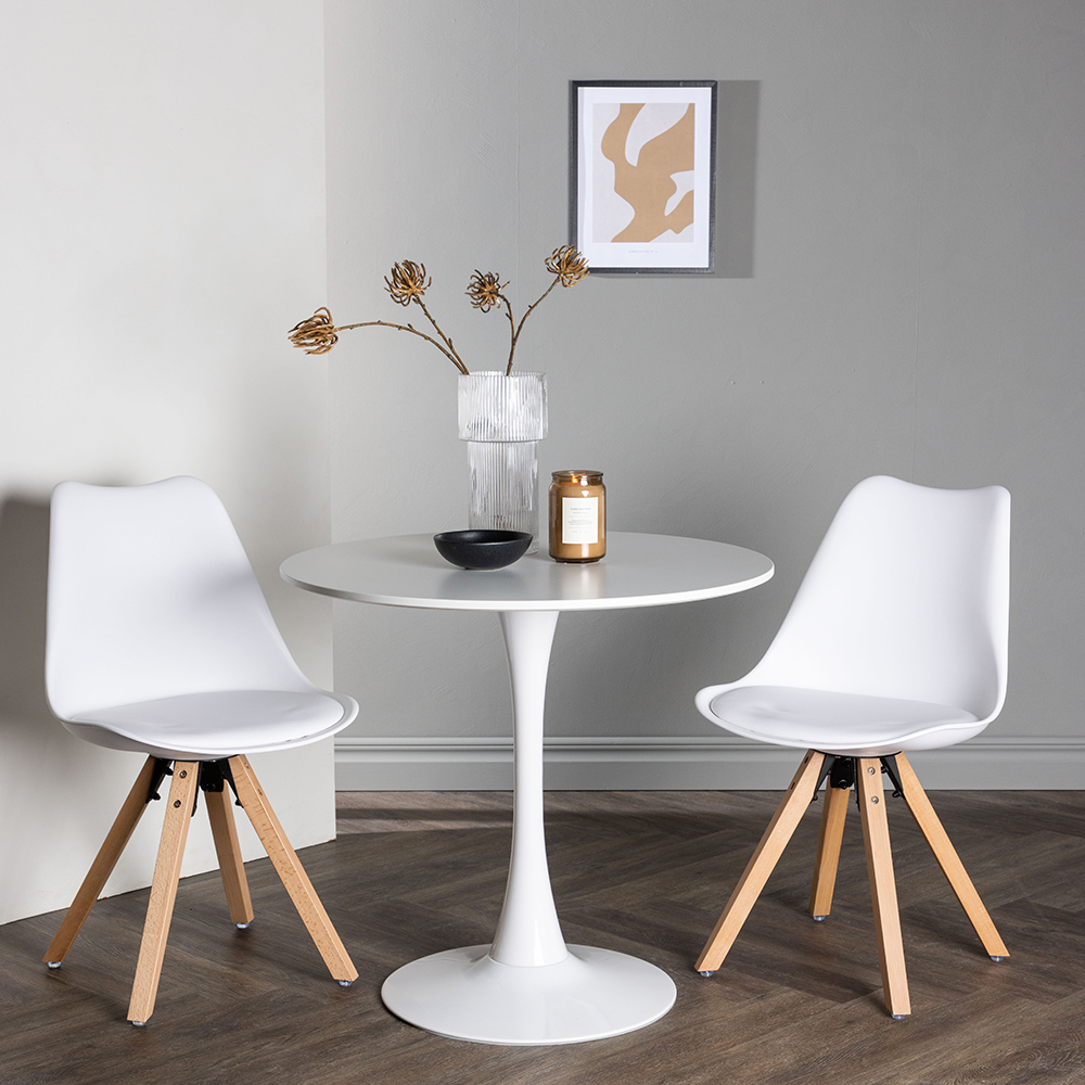 Spisegruppe Venture Home Hamden Ø80 cm med 2 stk Zeno Stoler