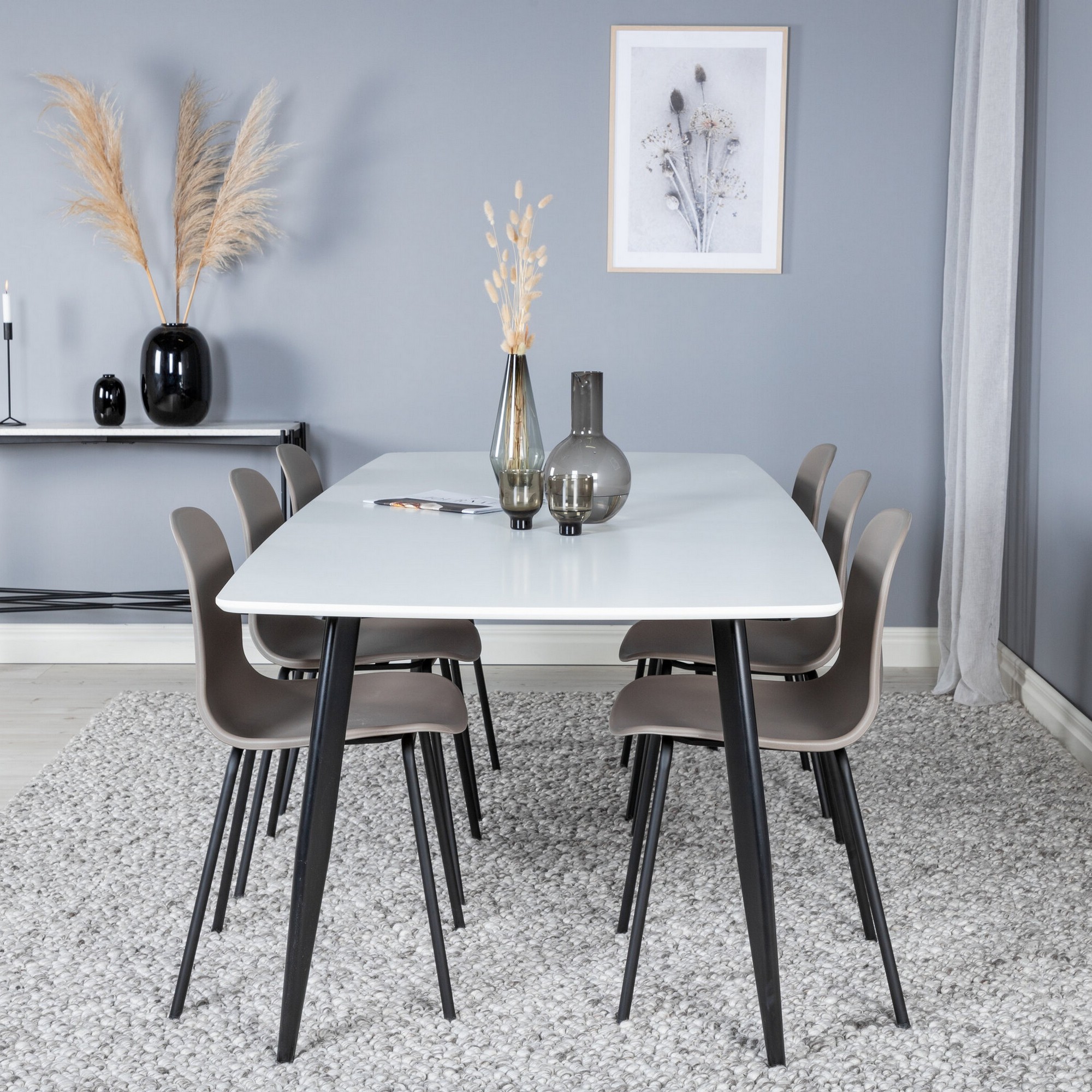 Spisegruppe Venture Home Polar med 6stk Arctic Stoler